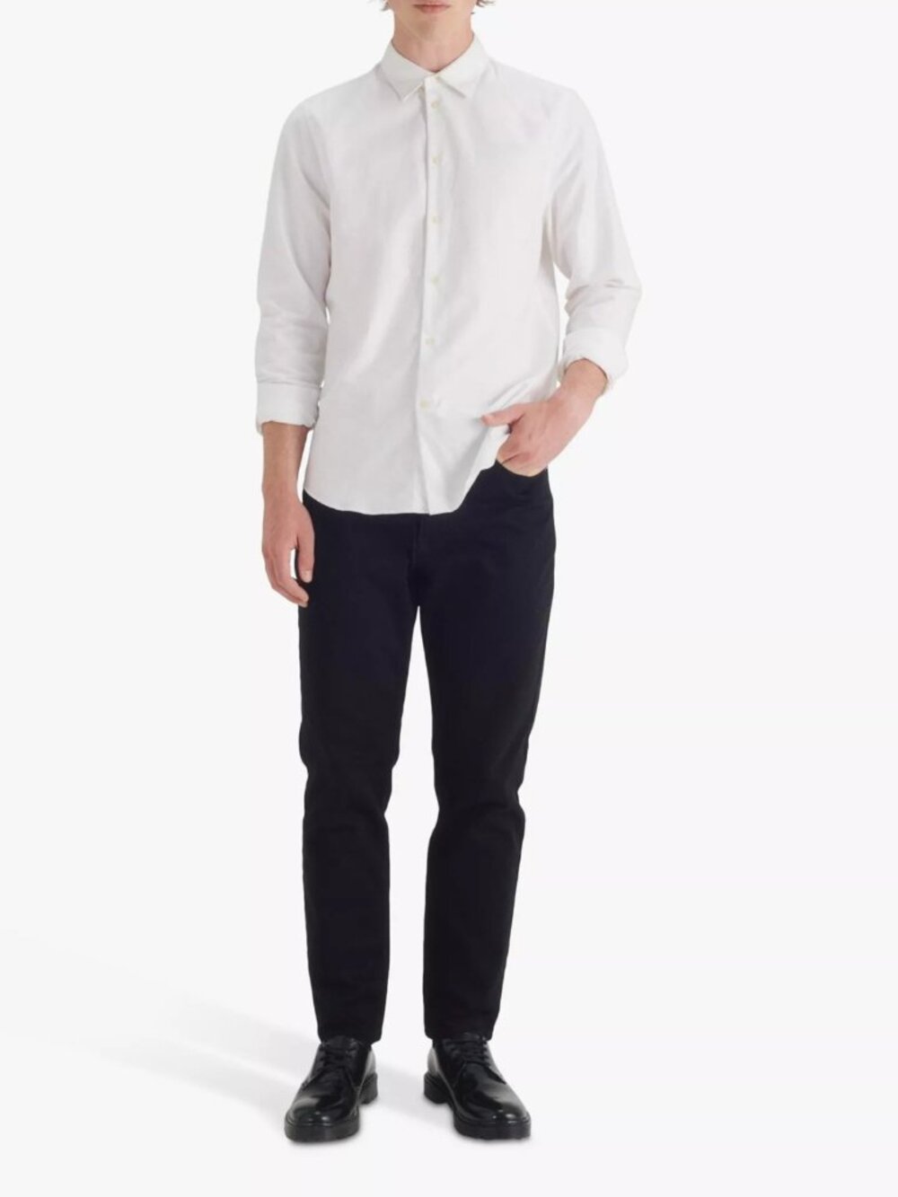 MAISON STANDARDS Peter Cotton Slim Fit Oxford White Shirtβ Size 42 - Picture 3 of 10